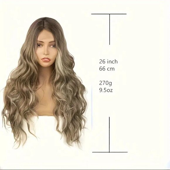 NWT Elegant Ombre Blonde Wig 4x1 Lace Front, Loose Wave Synthetic Hair - Picture 1 of 11